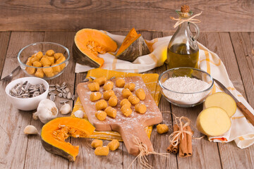 Raw pumpkin gnocchi.
