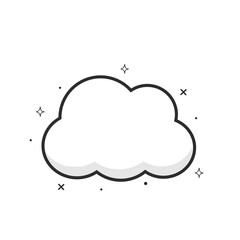 Doodle cloud icon on white background vector.
