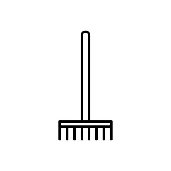 farm rake tool icon with line style vector for your web design