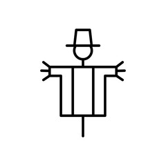 scarecrow icon with line  style vector for your web design