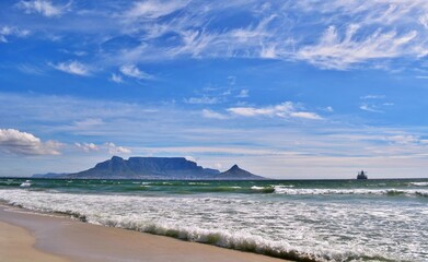 seascape with the Atlantic Ocean and Table Mountain