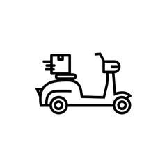 Courier, delivery, fast, moped, motorbike, scooter icon outline style