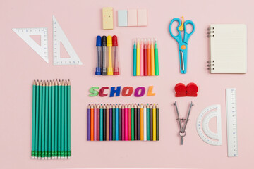 There are many types of learning stationery on the desk