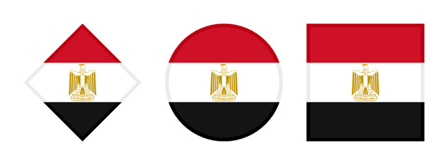 egypt flag icon set. isolated on white background
