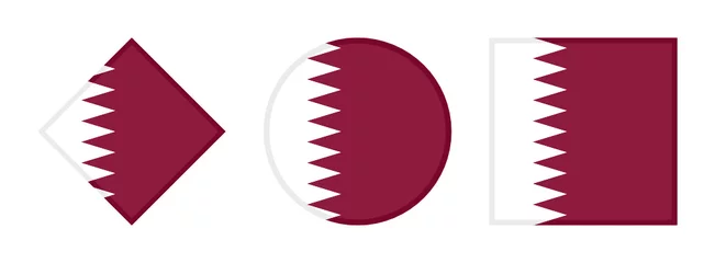 Fotobehang qatar flag icon set. isolated on white background  © Sakchai