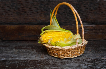 ears of corn in a basket