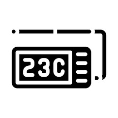 thermometer with probe measuring equipment glyph icon vector illustration