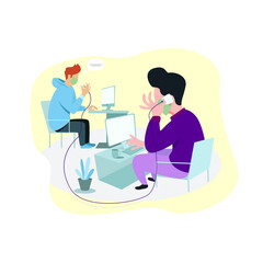 Working in office on safe distancing