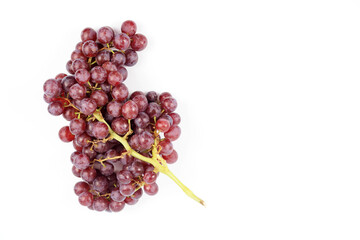 Ripe red grape on a white background, freshness