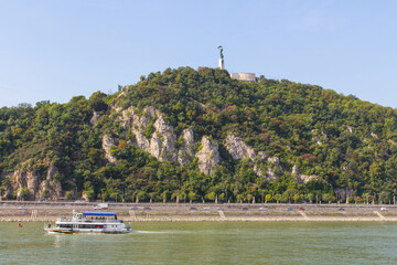 View of Gellert Hill Hill and the Liberty Statue in Budapest. Hungary © Shyshko Oleksandr