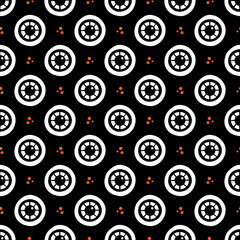 Vector seamless pattern background for Halloween design with staring eyes, eyeballs and dots.