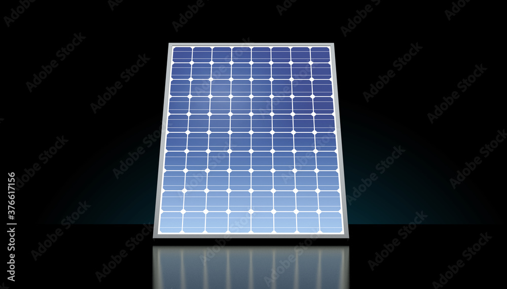 Poster Photovoltaic panel on black background