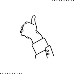 Agree, thumbs up vector icon in outline