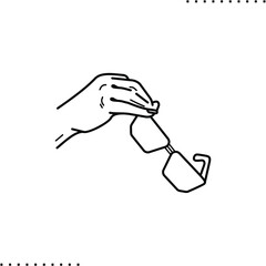 Refresh mind,  reset button, hand take off glasses vector icon in outline