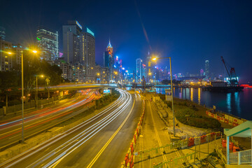 Fototapeta na wymiar Causeway Bay, Hong Kong at Night.