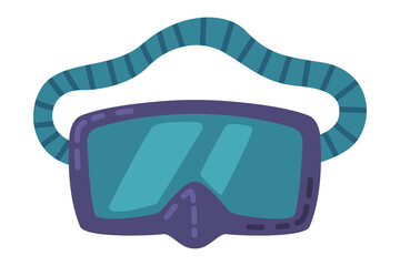 Scuba Diving Mask, Summer Vacation Accessory Cartoon Style Vector Illustration