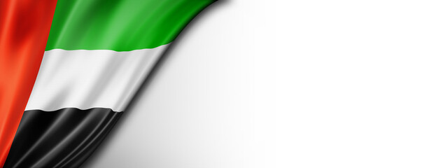 United Arab Emirates flag isolated on white banner