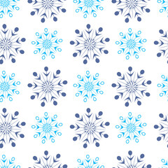 Christmas seamless vector pattern with snowflakes.