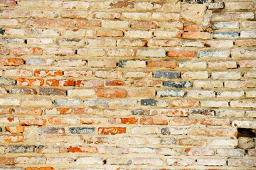 Old Crack Red Brick Wall