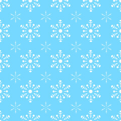 Christmas seamless vector pattern with snowflakes.