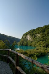 Obraz na płótnie Canvas Cascades and waterfalls in the landscape of Plitvice Lakes National Park (Plitvička jezera), Croatia, southeast Europe, UNESCO World Heritage