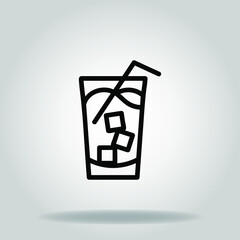 ice drink icon or logo in  outline
