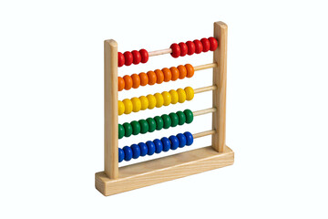 new multi-colored wooden abacus isolated on white