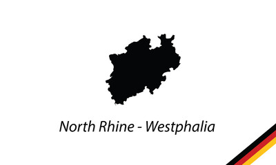 Obraz premium North Rhine-Westphalia map state region vector illustration