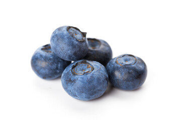 heap of blueberries isolated on white background