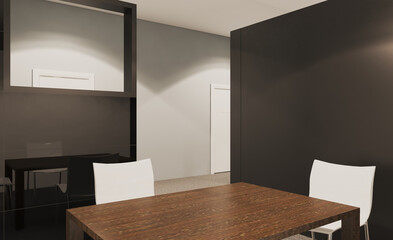 . Modern office Cabinet.  3D rendering.   Meeting room