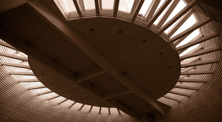 Wooden wheel as a roof