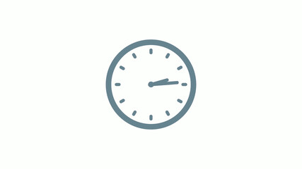 New aqua gray color counting down clock icon on white background