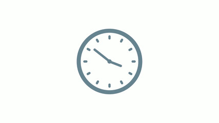 New aqua gray color counting down clock icon on white background