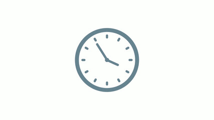 New aqua gray color counting down clock icon on white background