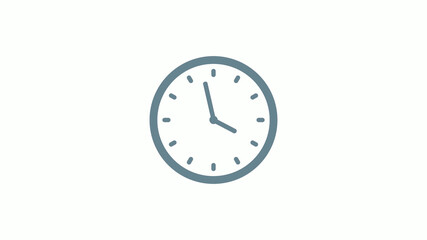 New aqua gray color counting down clock icon on white background
