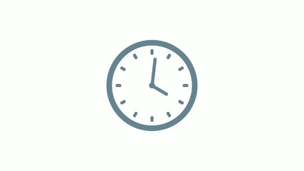 New aqua gray color counting down clock icon on white background