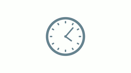 New aqua gray color counting down clock icon on white background