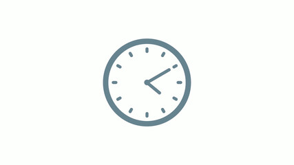New aqua gray color counting down clock icon on white background