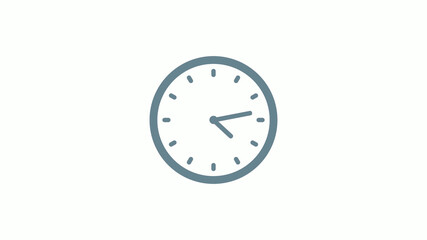 New aqua gray color counting down clock icon on white background
