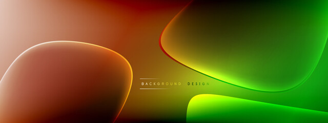 Vector abstract background - liquid bubble shapes on fluid gradient with shadows and light effects. Shiny design template for text