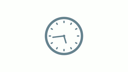 New aqua gray color counting down clock icon on white background