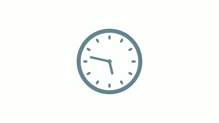 New aqua gray color counting down clock icon on white background