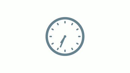 New aqua gray color counting down clock icon on white background