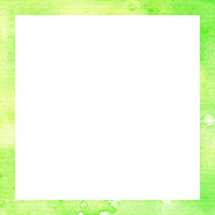 Fototapeta premium Beautiful Watercolor Texture Square Frame For Photo Or Text Art Scrapbook Colors Birthday. Isolated Frame On A White Background, Illustration.