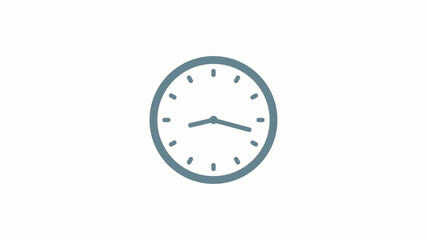 New aqua gray color counting down clock icon on white background