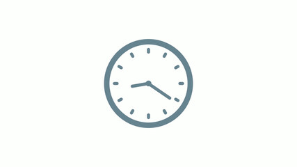 New aqua gray color counting down clock icon on white background