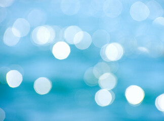 Lights on sea background. Waves.