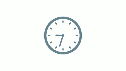 New aqua gray color counting down clock icon on white background