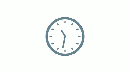 New aqua gray color counting down clock icon on white background