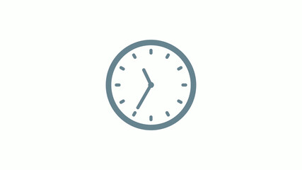 New aqua gray color counting down clock icon on white background